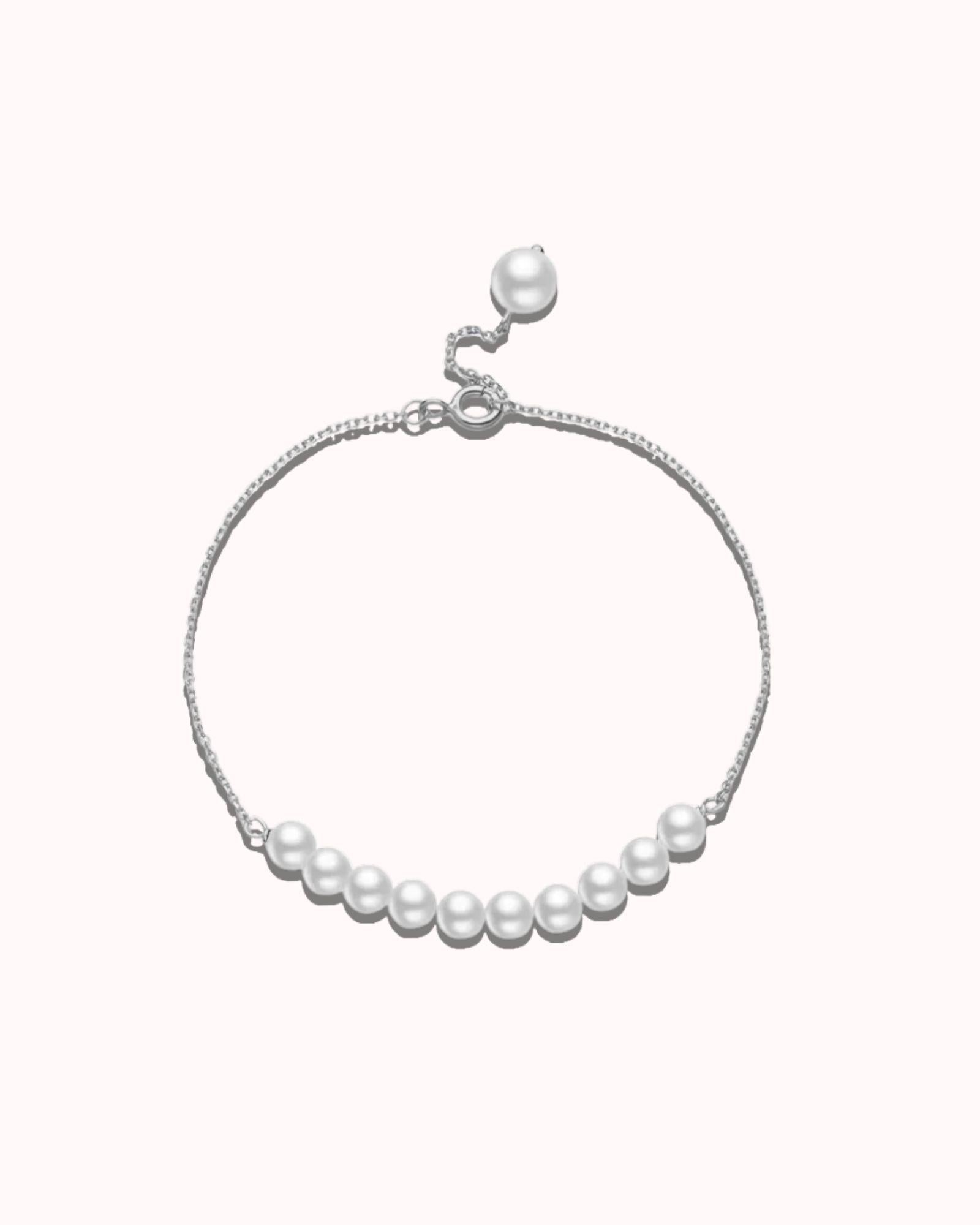Pearl bracelet on a white background