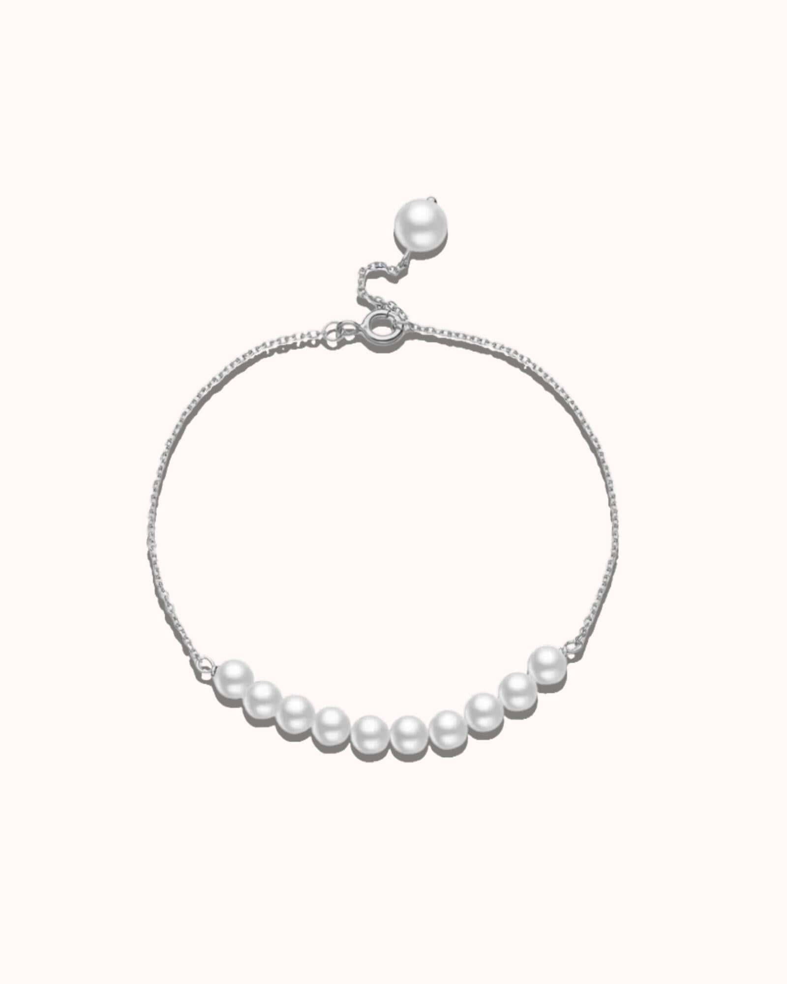 Pearl bracelet on a white background
