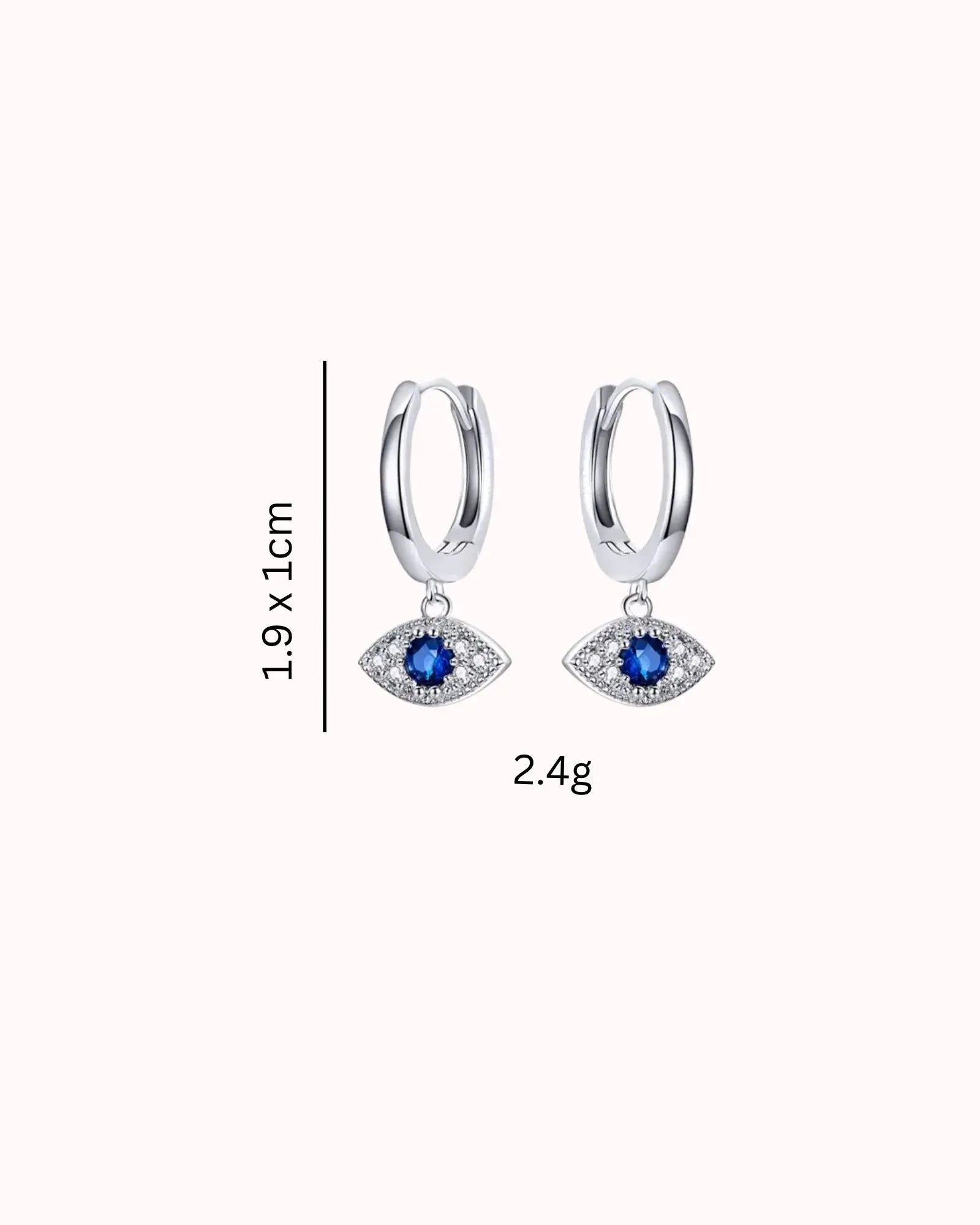 Blue Evil Eye Drop Earrings