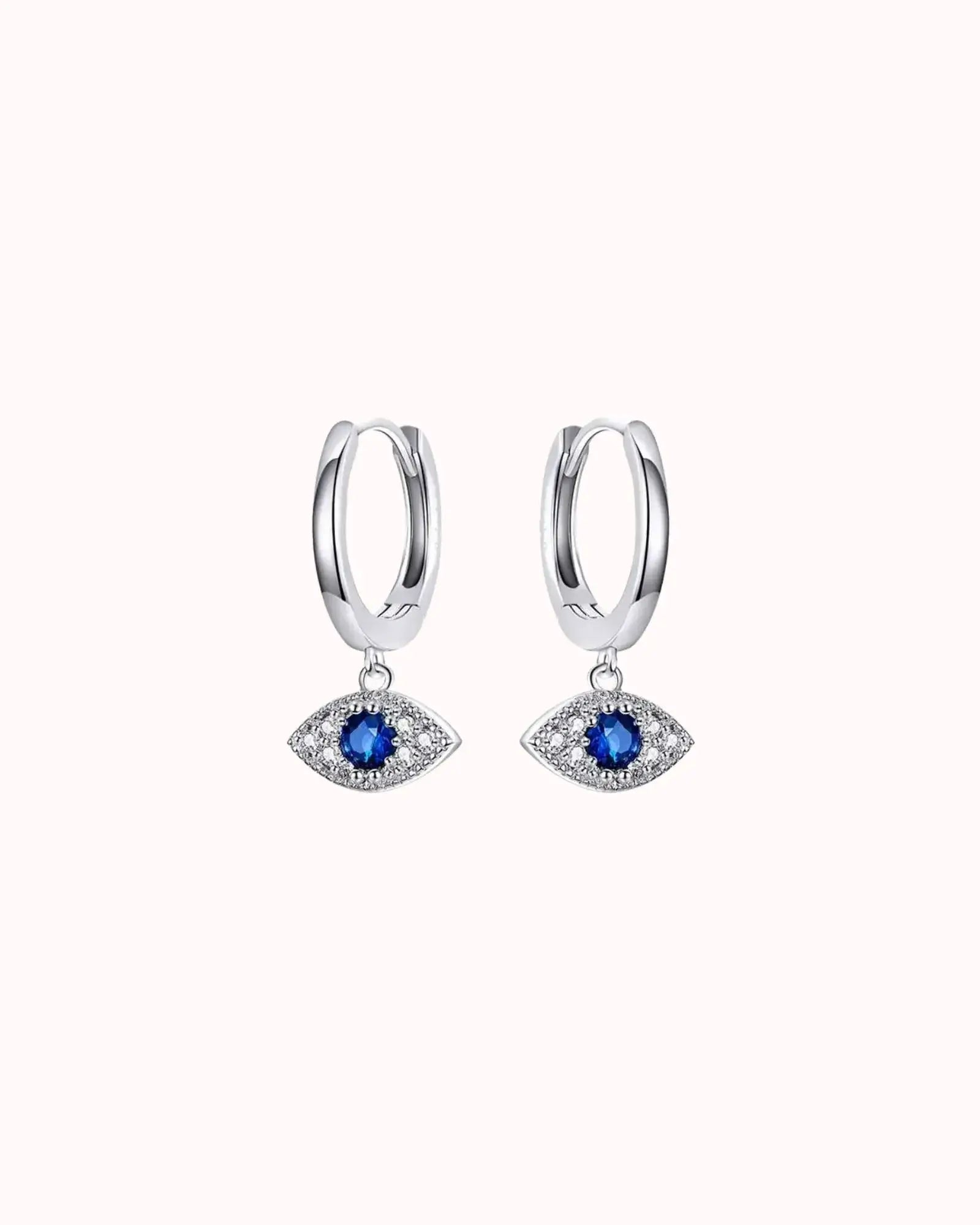 Blue Evil Eye Drop Earrings
