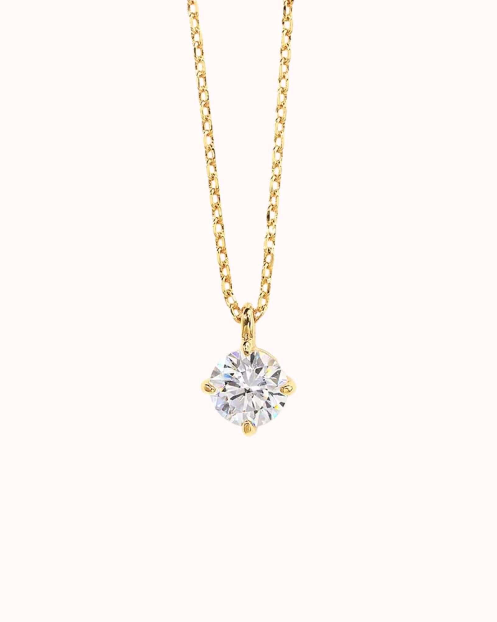 Round Zircon Pendant Necklace