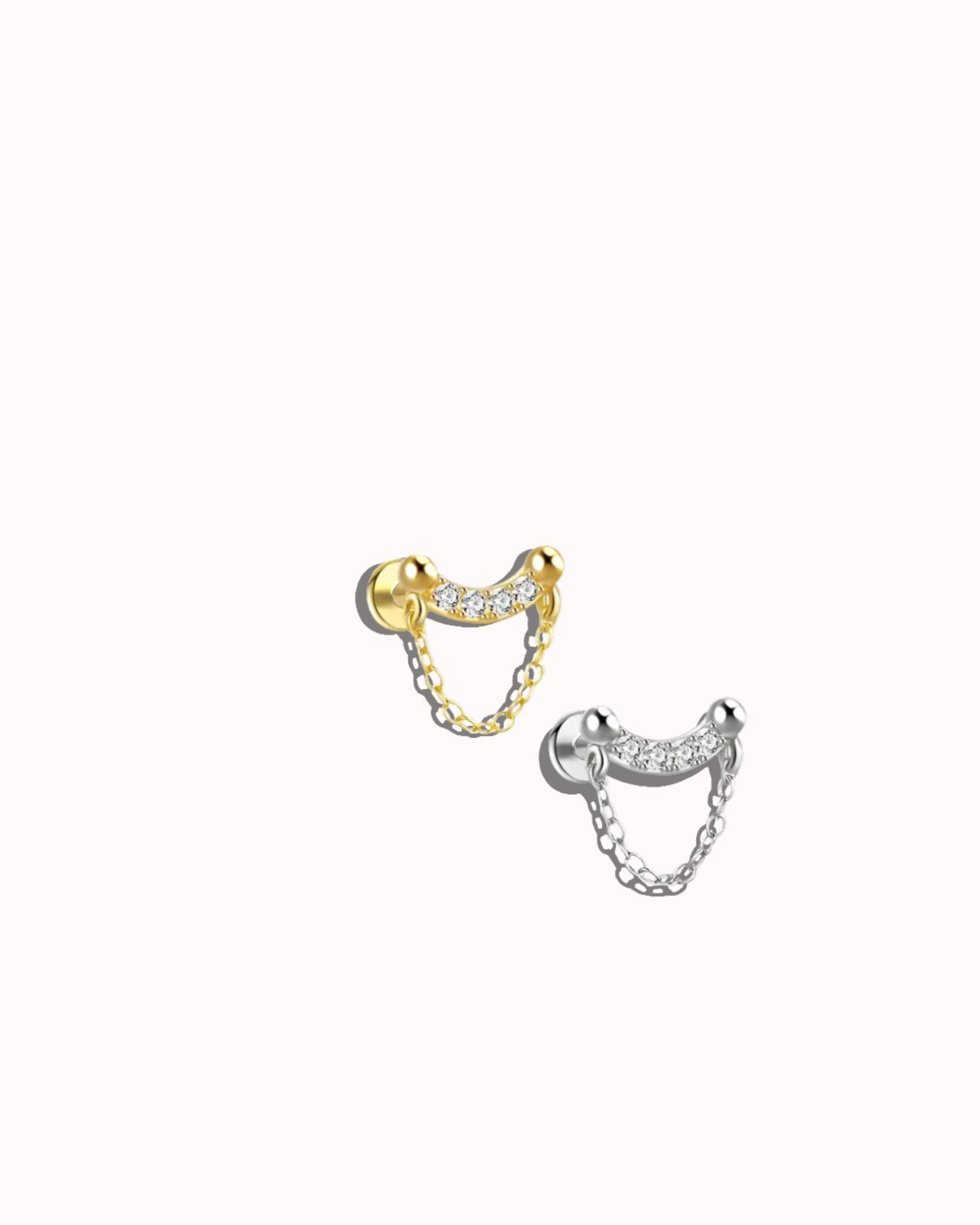 Arc Chain Cartilage Stud