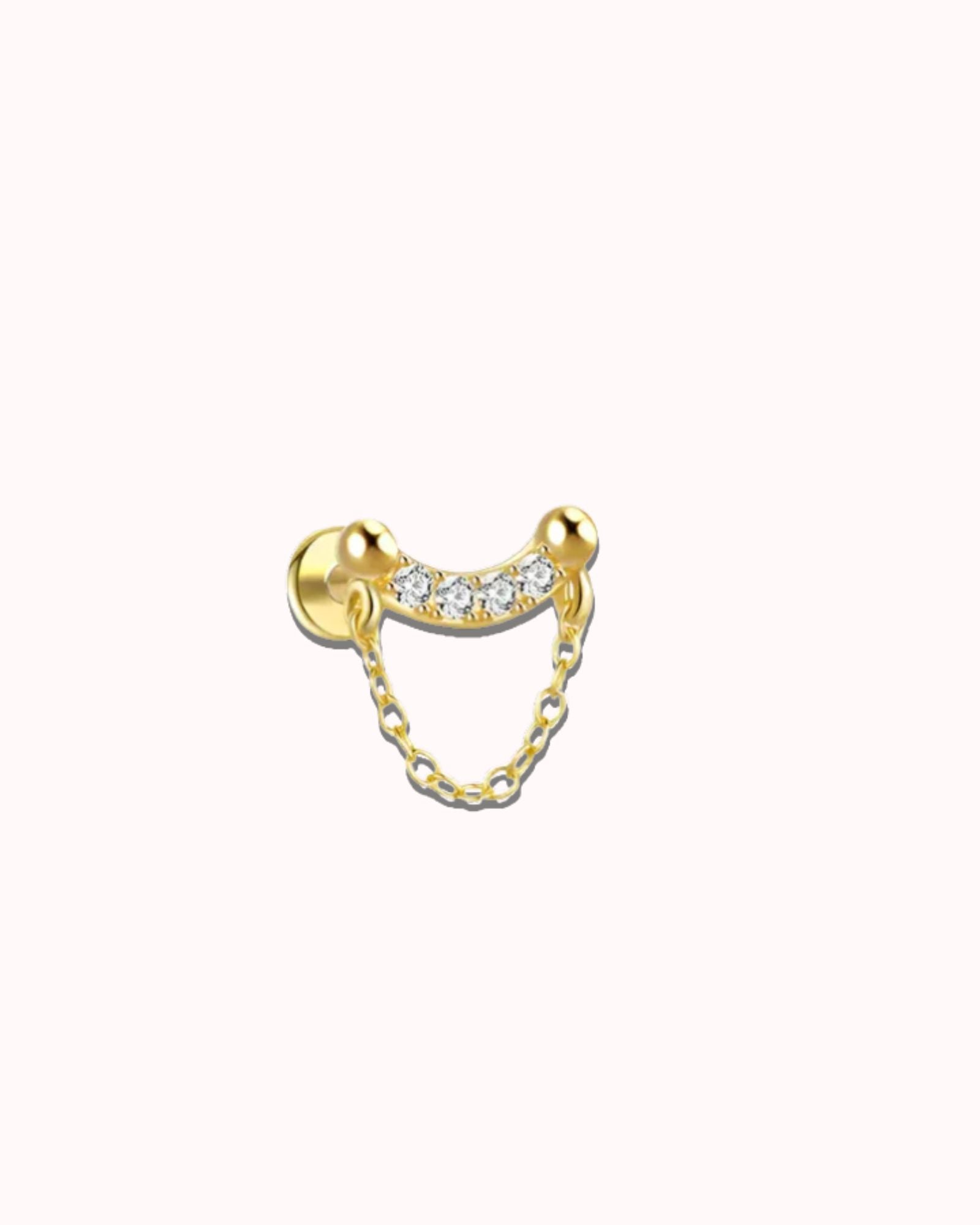 Arc Chain Cartilage Stud