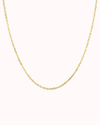 simple gold cable chain 16 inch, lightweight and durable gold necklace for everyday wear.