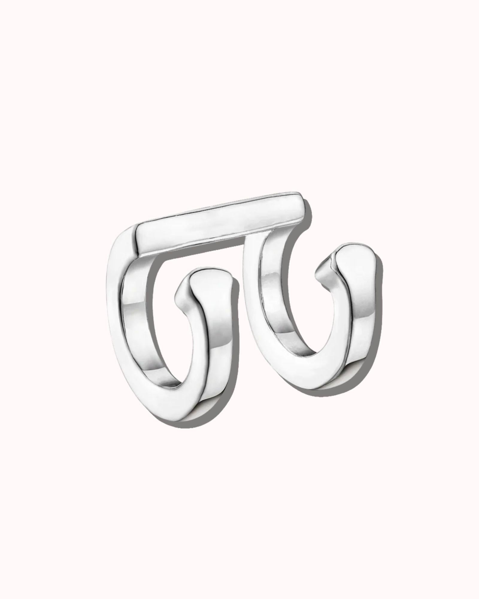 Double Band Ear Cuff in Silver