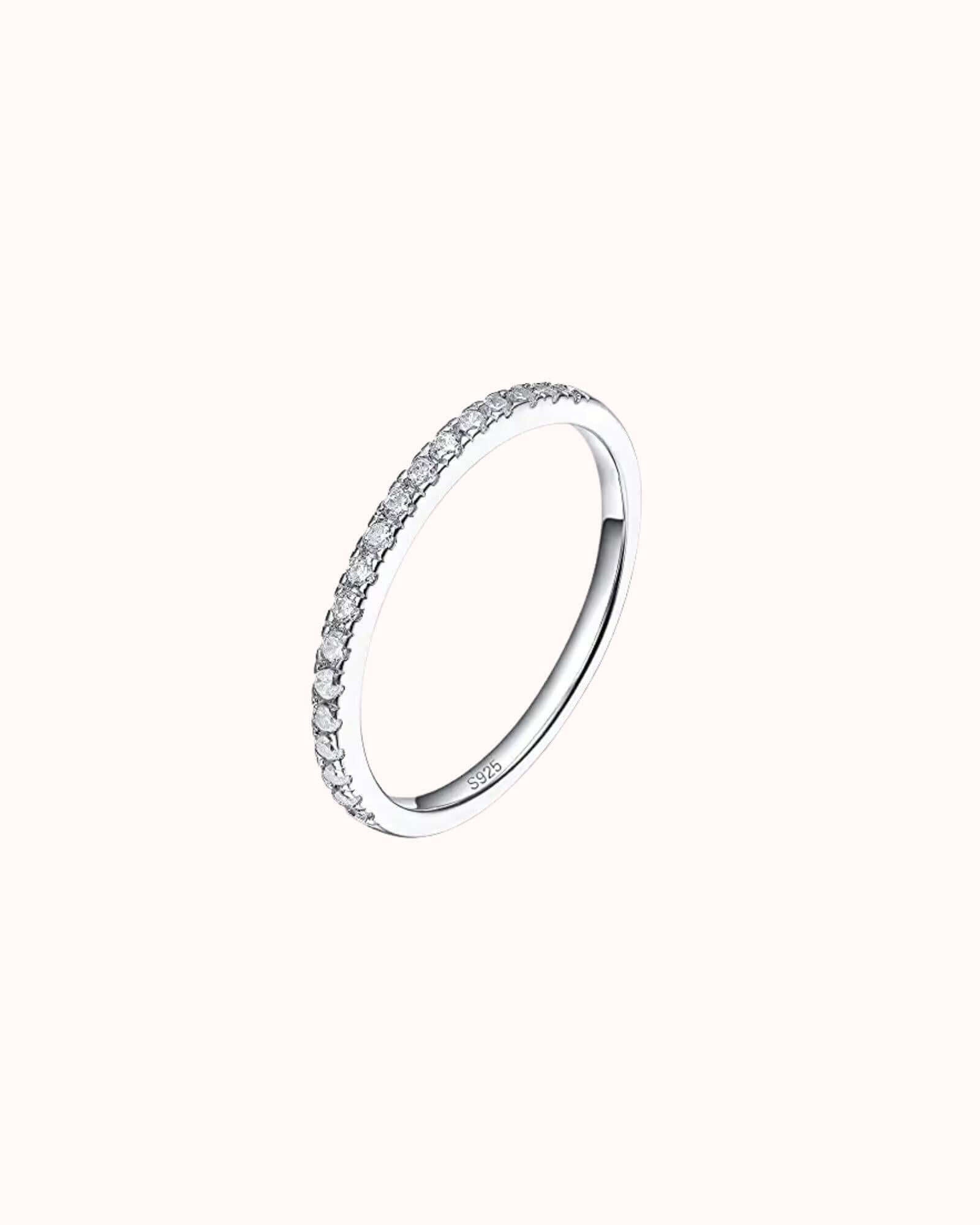 Half Eternity Stackable Ring Silver