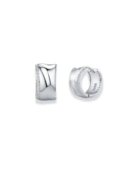 Irregular small zircon hoop earrings in 925 sterling silver with a rhodium-plated finish and AAAAA-grade zirconia.
