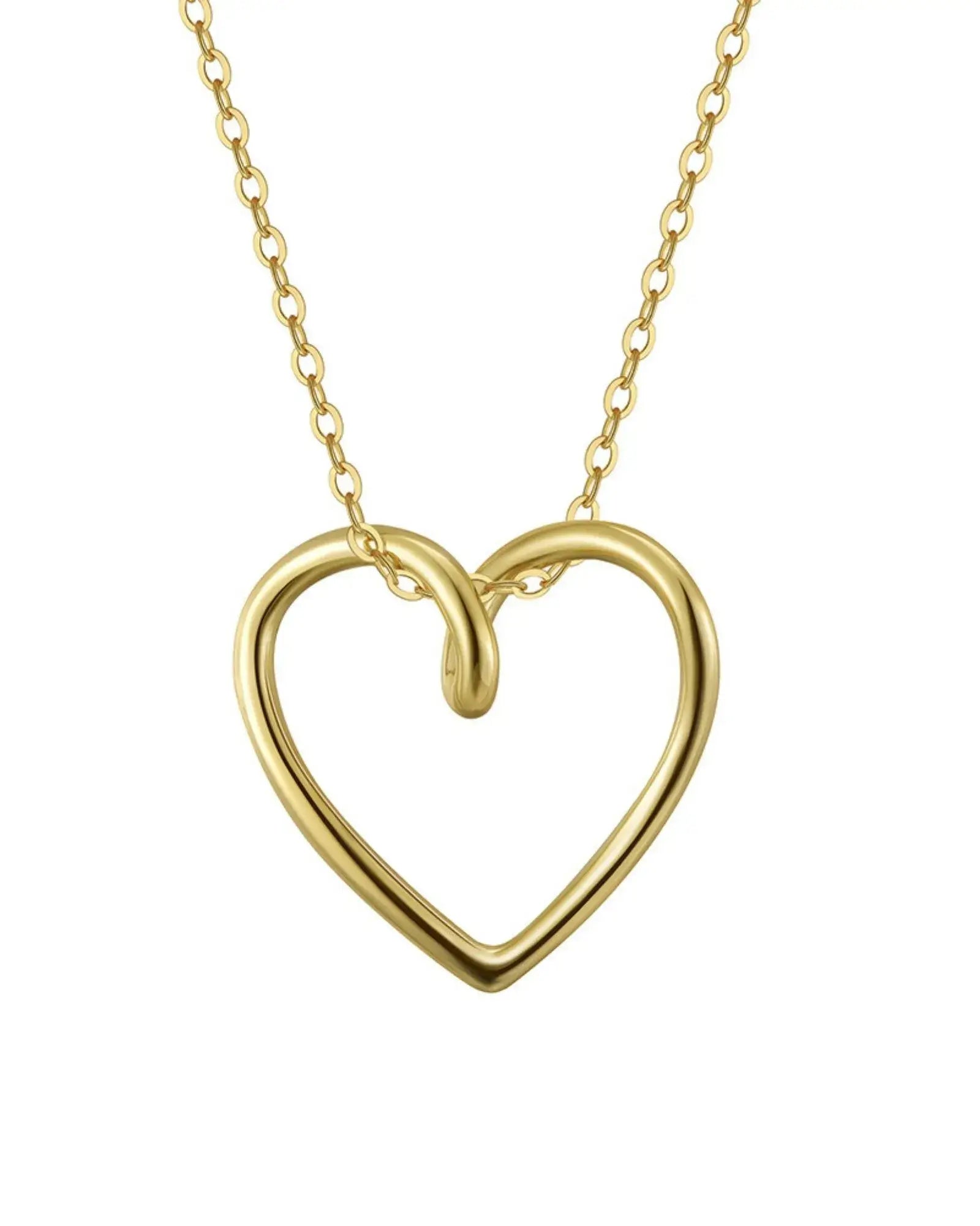 True Heart Pendant Necklace in 18k gold plating, featuring a fluid heart shape for timeless elegance.