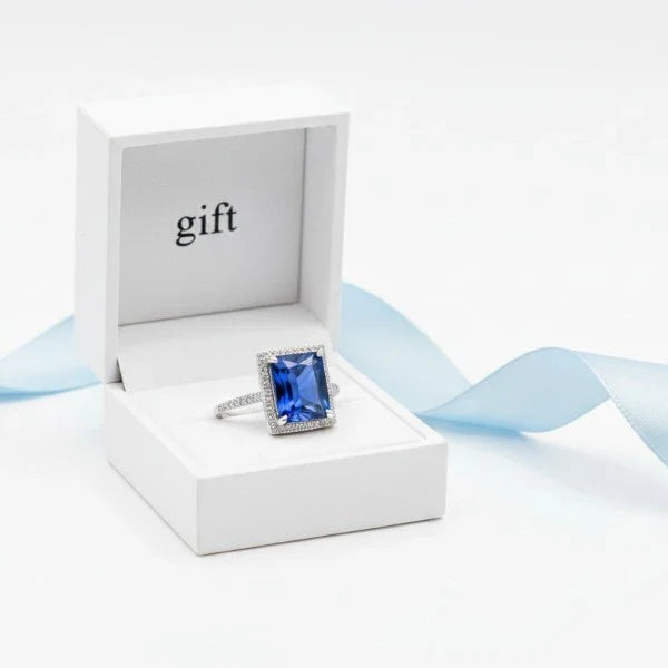 Blue stone rings made in sterling silver
