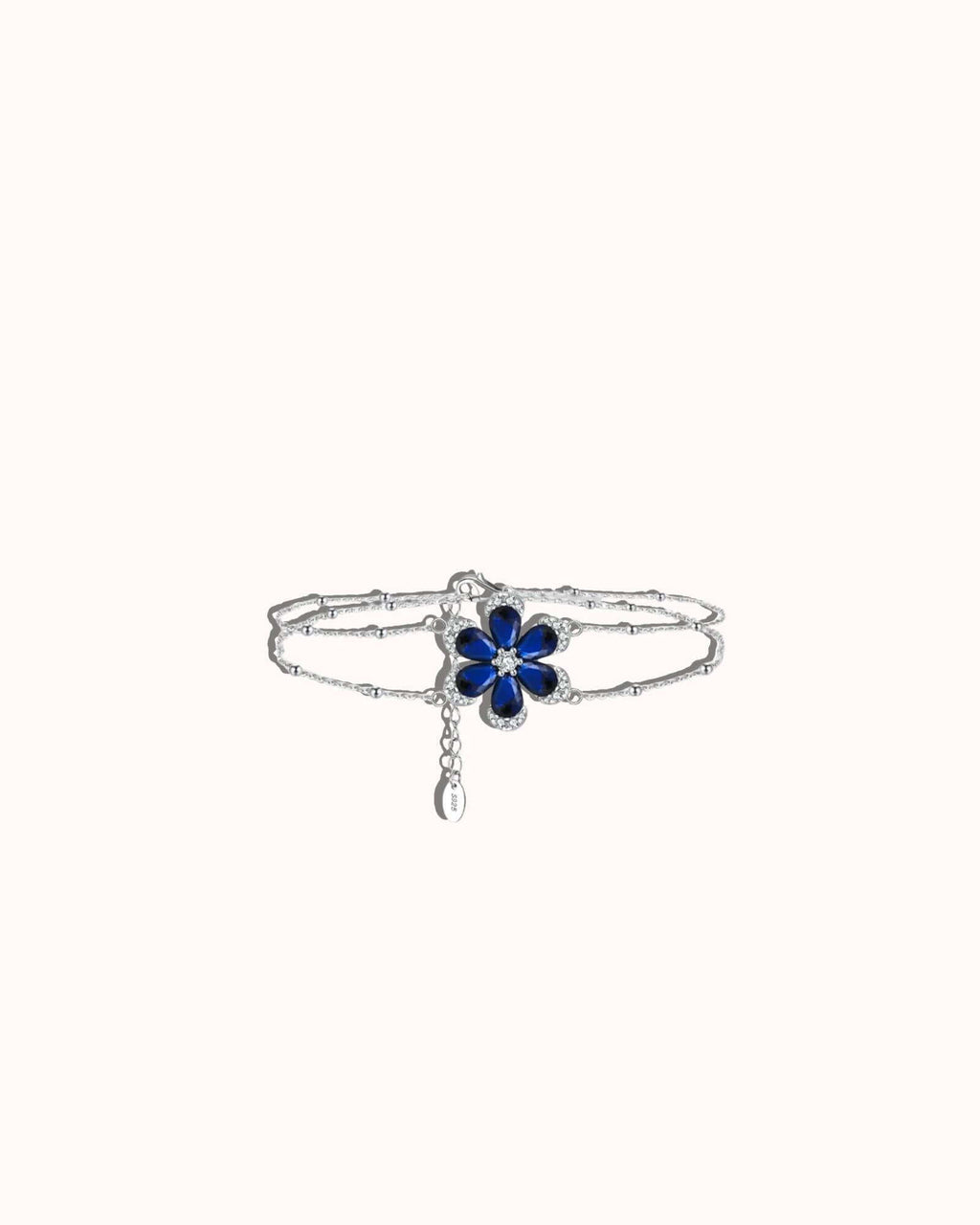 Blue Sapphire Flower Bracelet