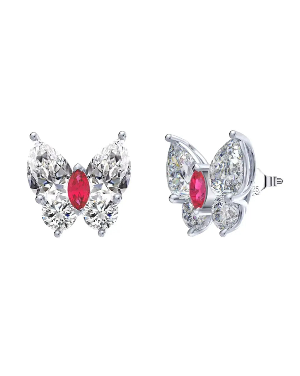 Ruby Butterfly Earring