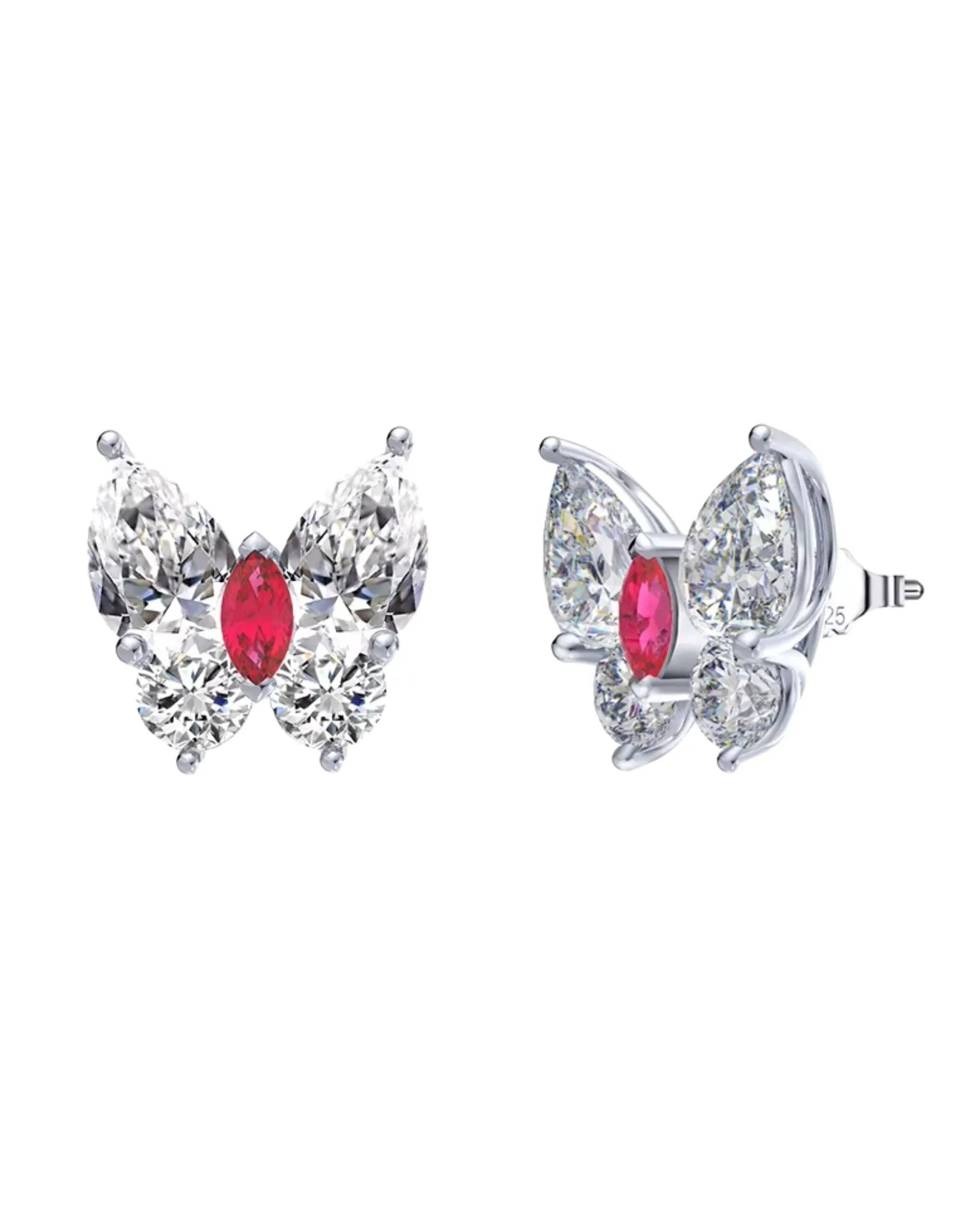 Ruby Butterfly Earring
