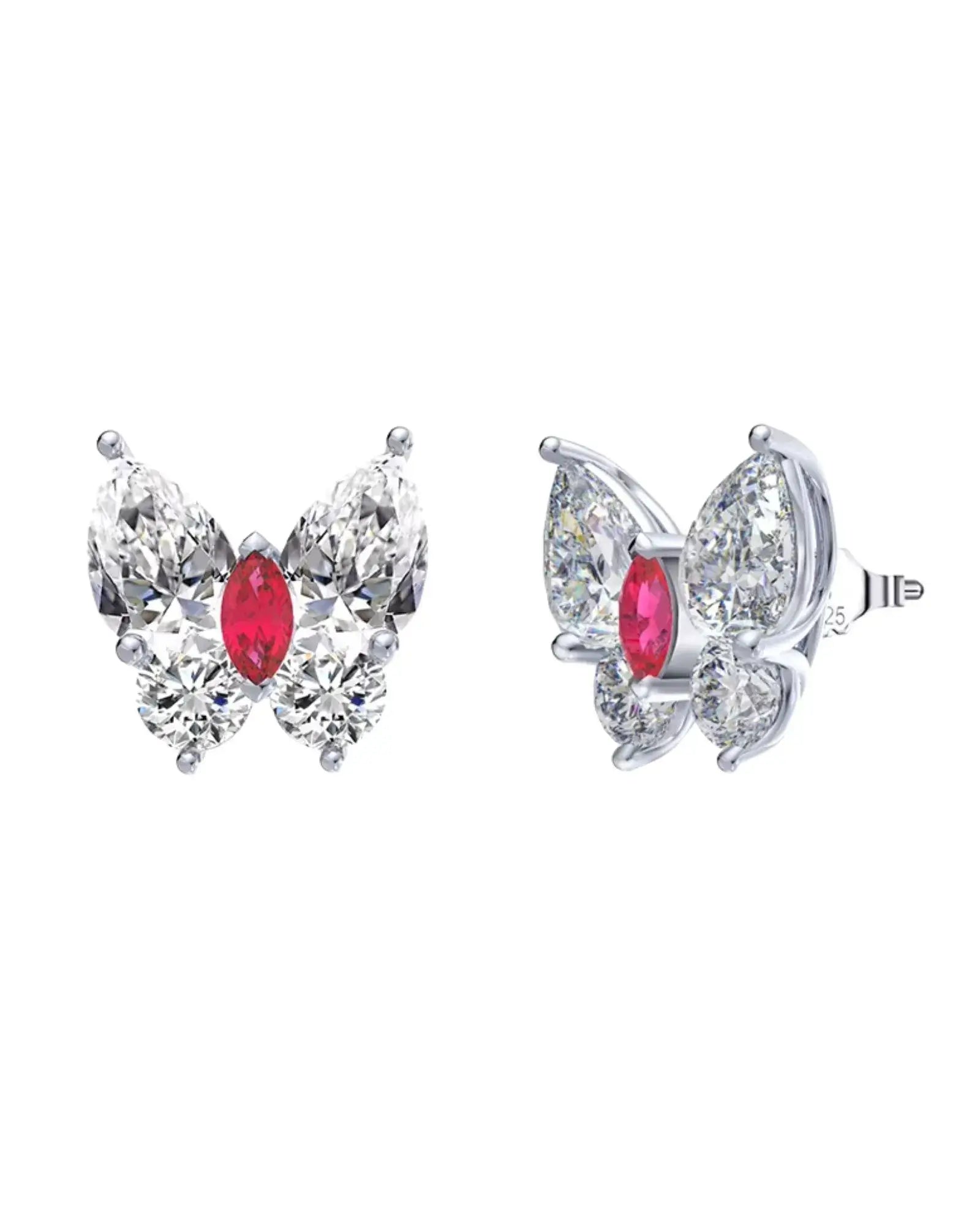 Ruby Butterfly Earring