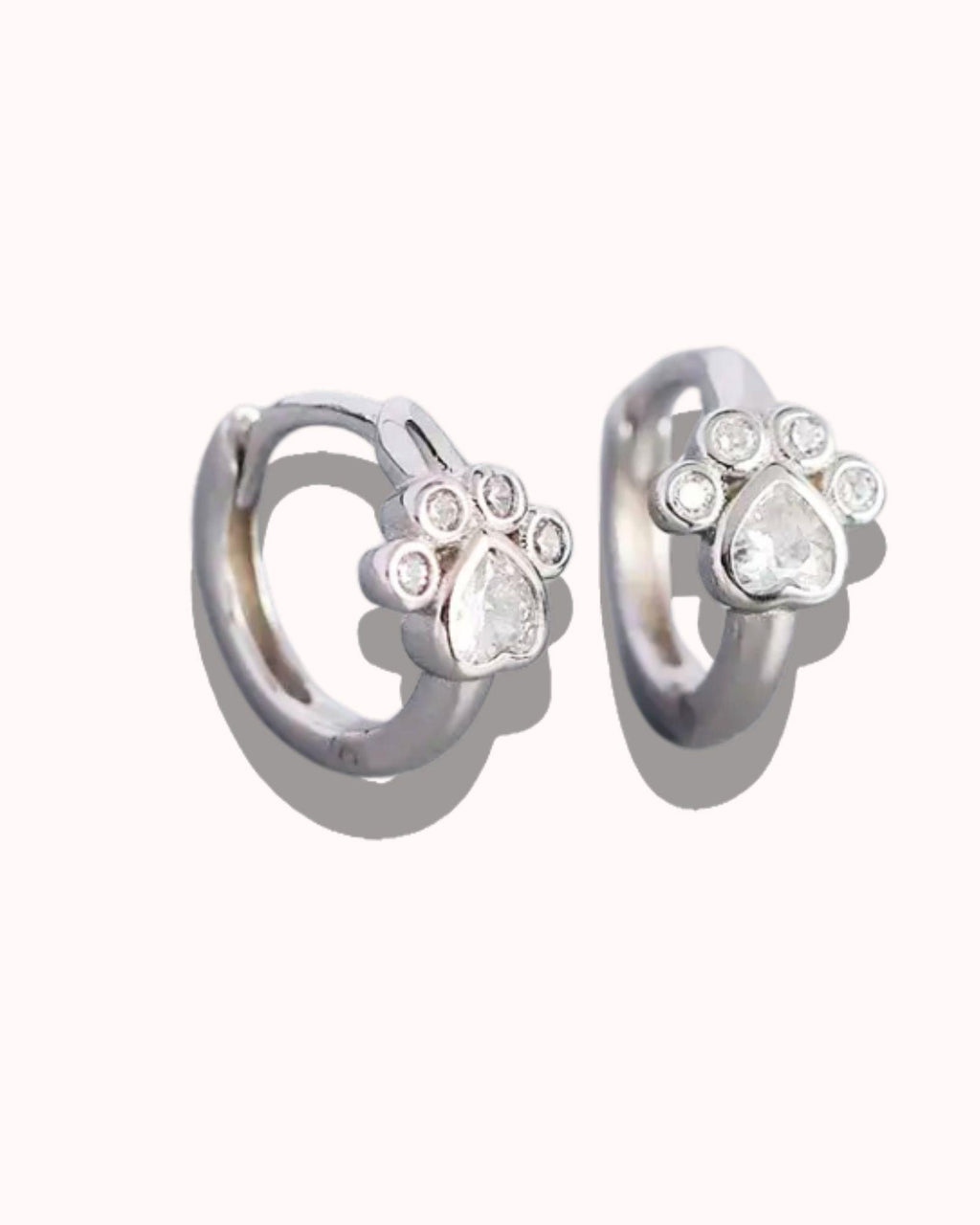 cat footprint gold sleeper earrings