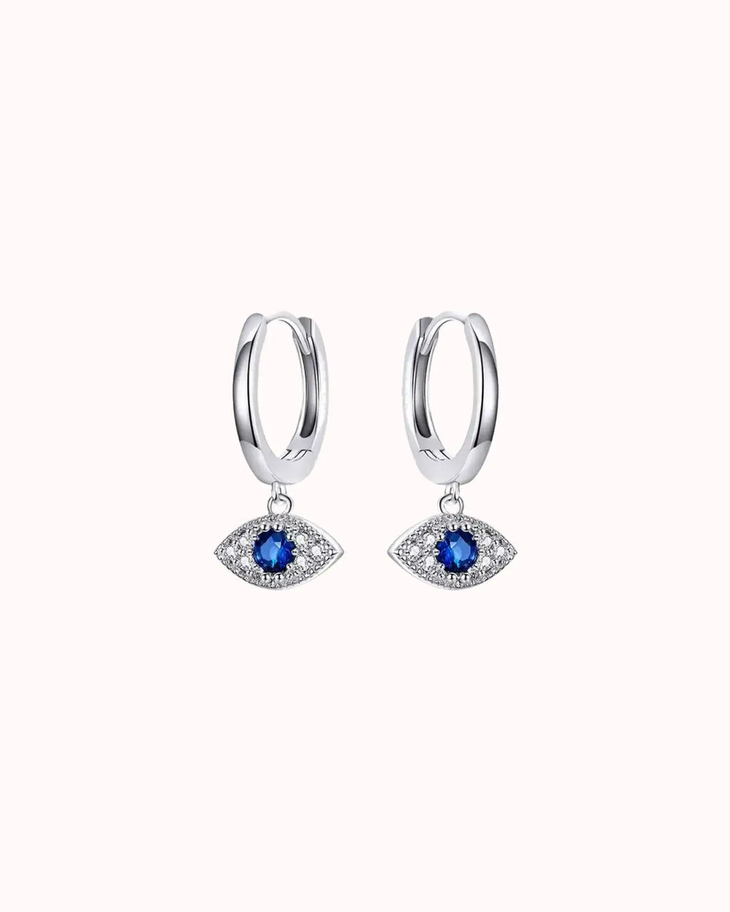 Blue Evil Eye Drop Earrings