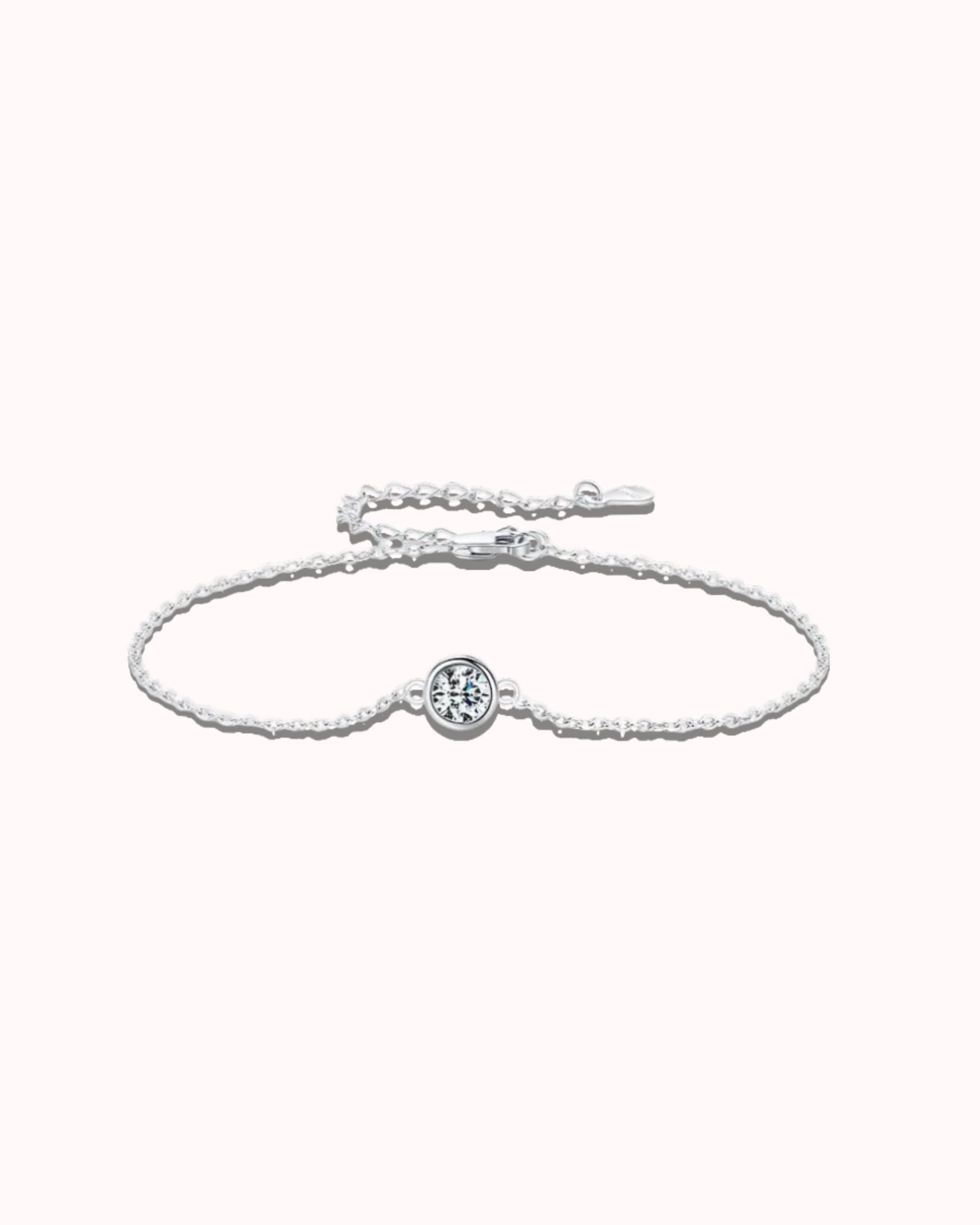 0.5 Ct Brilliant Cut Moissanite Halo Bracelet