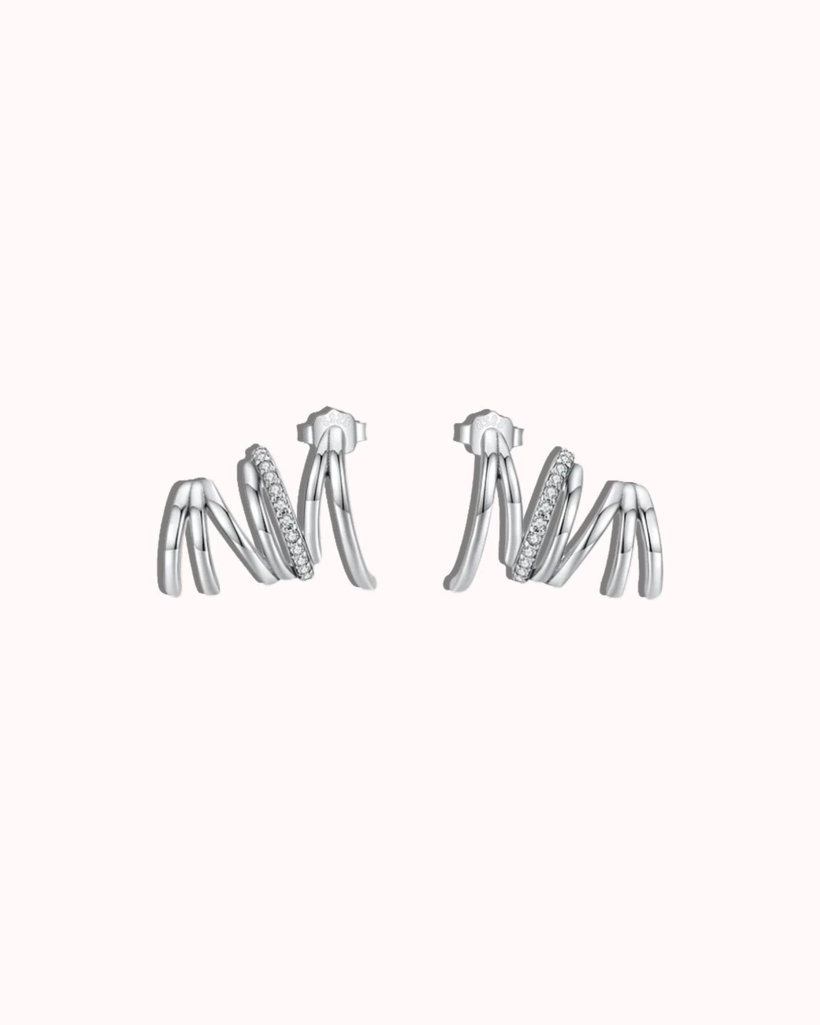 Zircon Lines Ear Studs