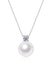 Maris Pearl Necklace featuring a radiant AAA-grade Cultured pearl and zirconia pendant on a 925 sterling silver chain.