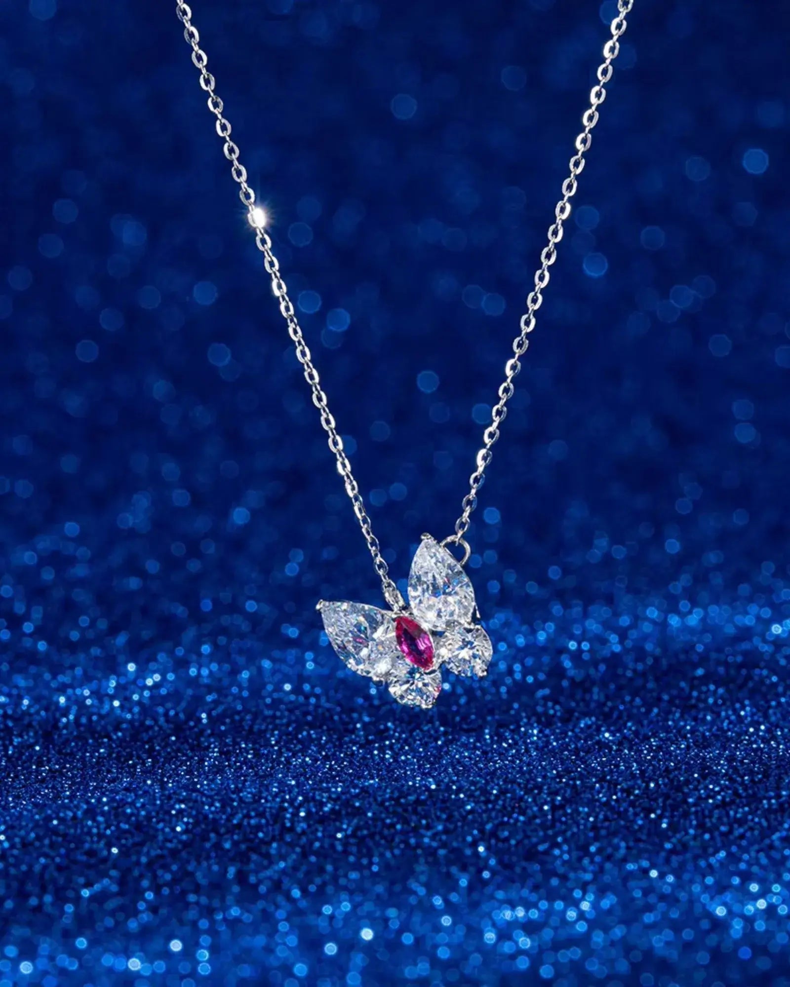 Ruby Butterfly Necklace