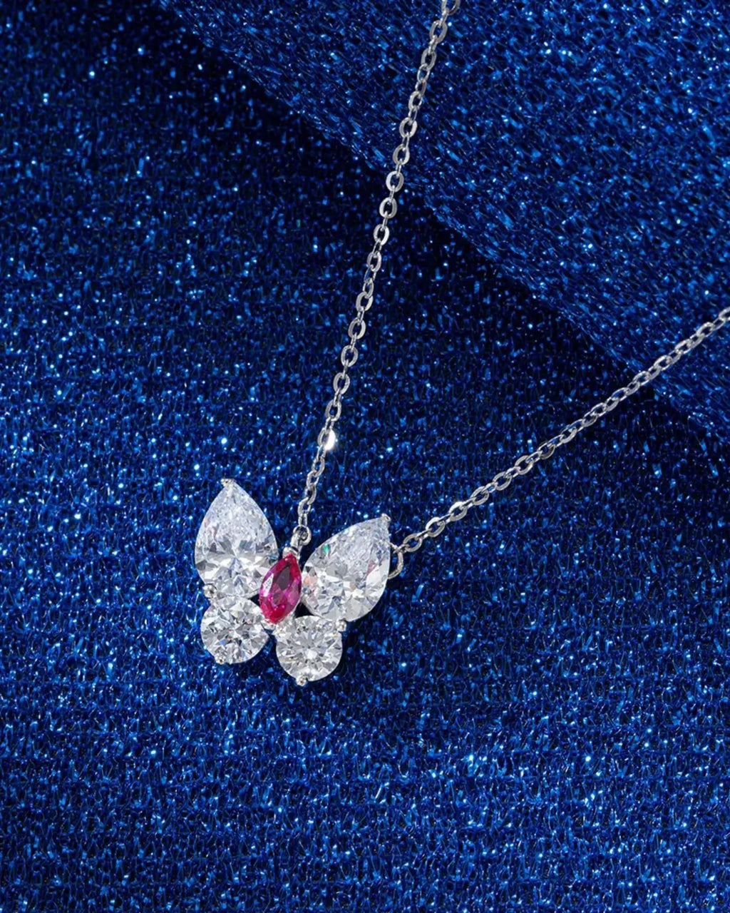 Ruby Butterfly Necklace
