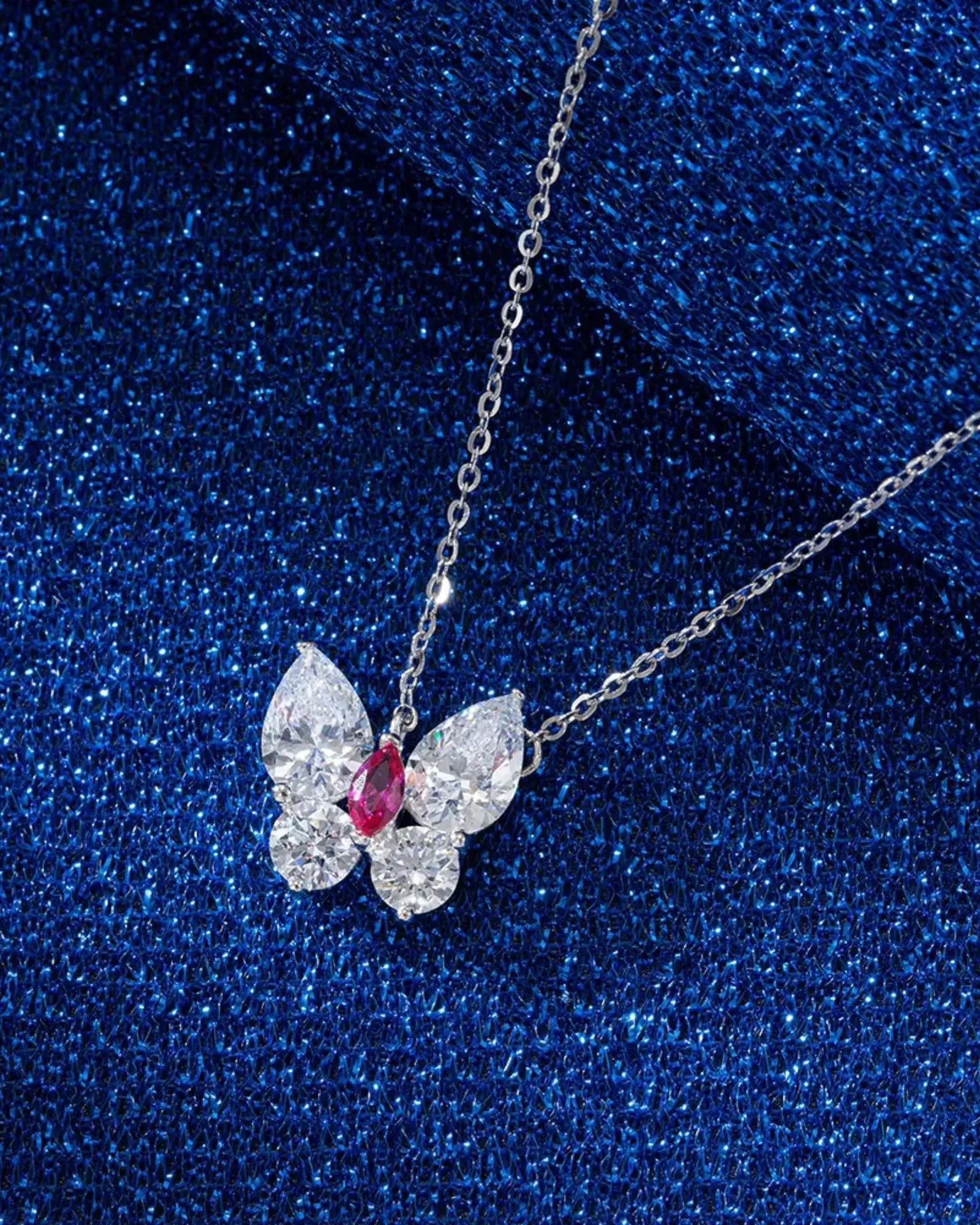 Ruby Butterfly Necklace