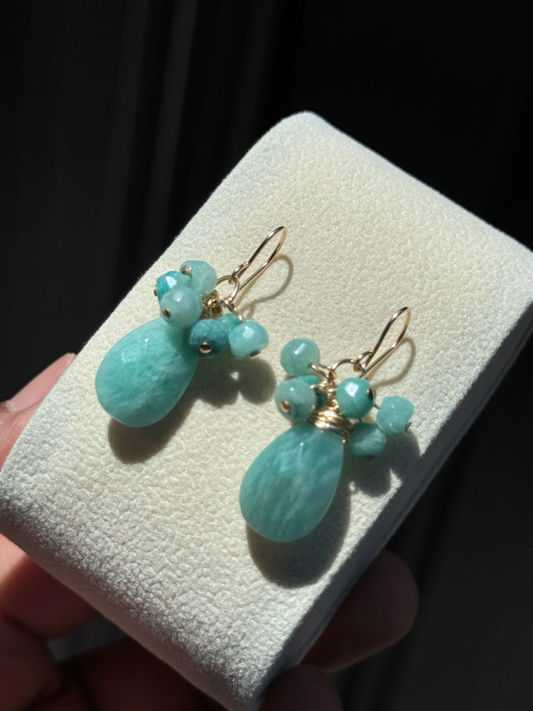 Amazonite cluster Earring