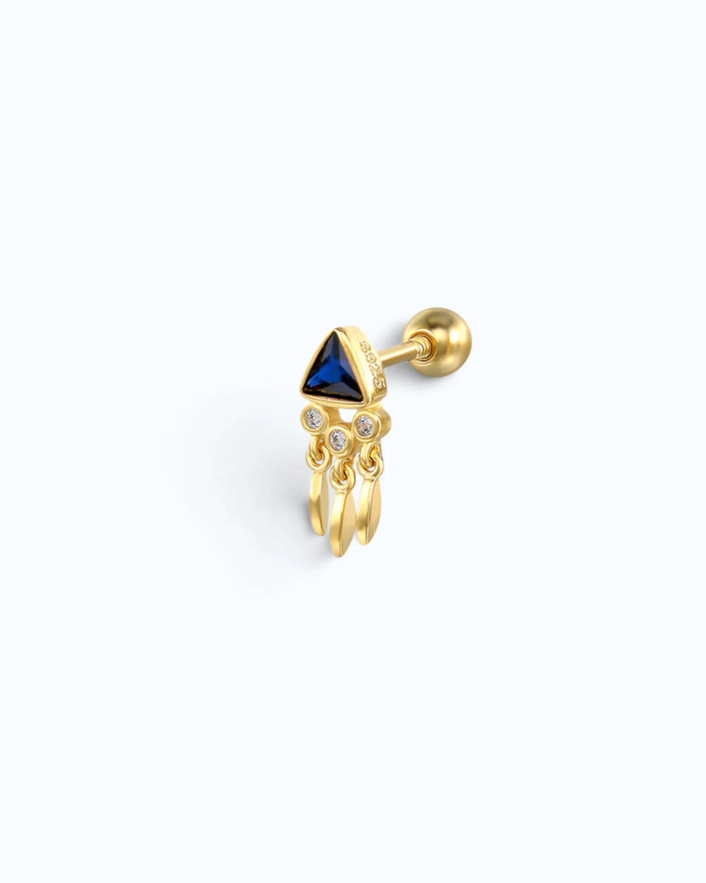 September Birthstone Sapphire Zirconia Cartilage Ear Stud