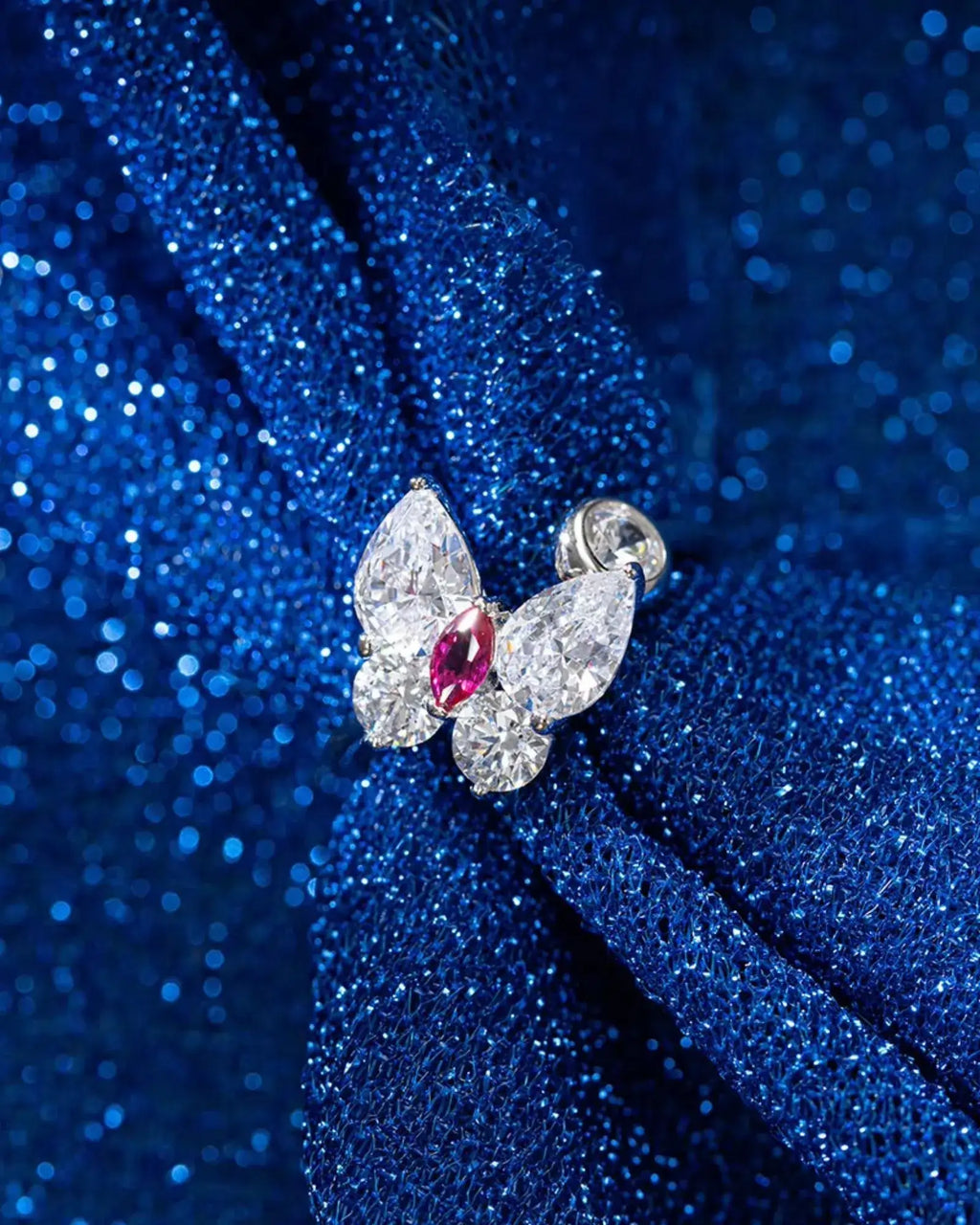 Ruby Butterfly Open Ring