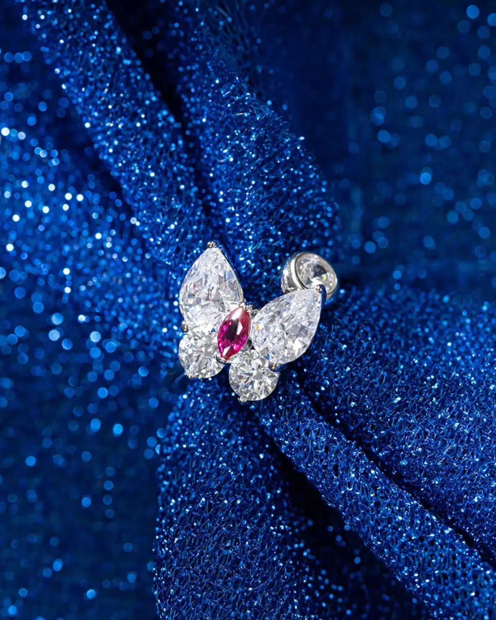 Ruby Butterfly Open Ring