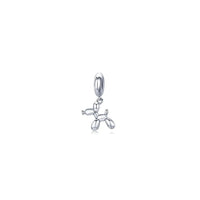 Silver balloon dog charm on a white background