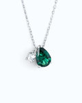 Green Water Droplet Necklace