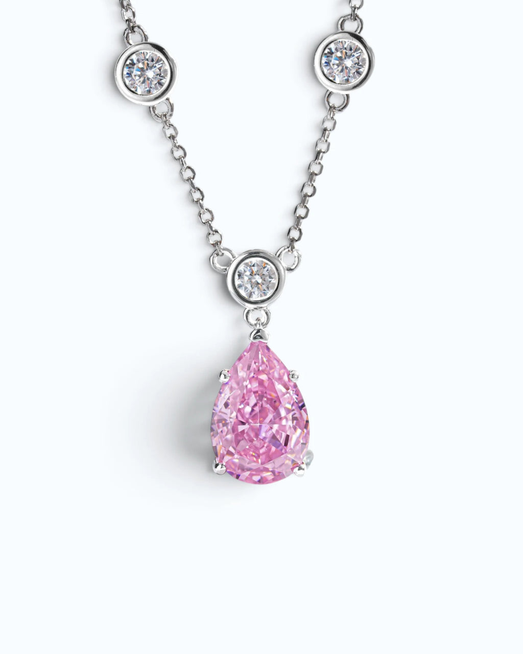 Pink Water Droplet Necklace