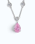 Pink Water Droplet Necklace