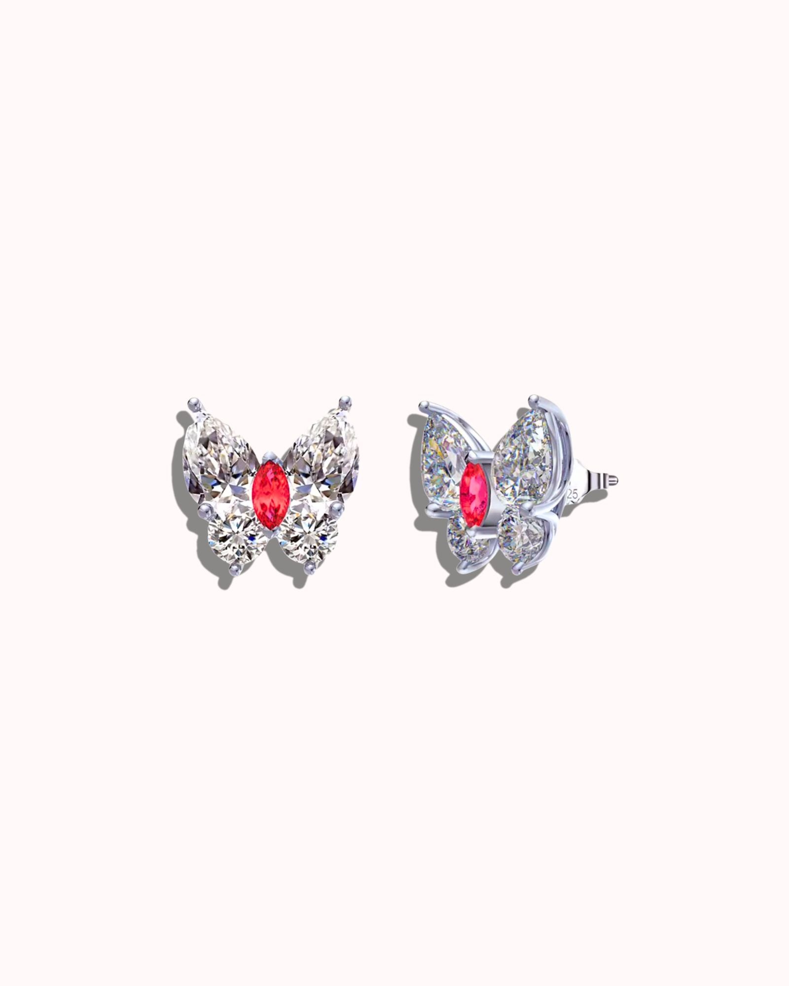 Ruby Butterfly Earring