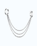 Ear Chain Cuffs in 925 sterling silver, featuring three elegant chains connecting two stylish cuffs.
