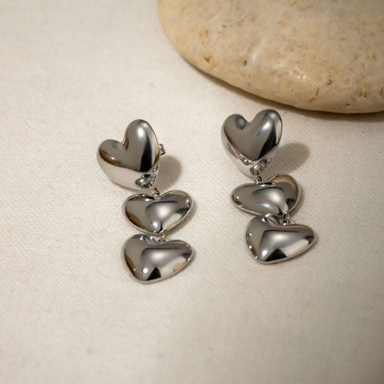 Chunky Chic Heart Drop Earrings