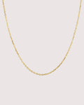 simple gold cable chain 16 inch, lightweight and durable gold necklace for everyday wear.