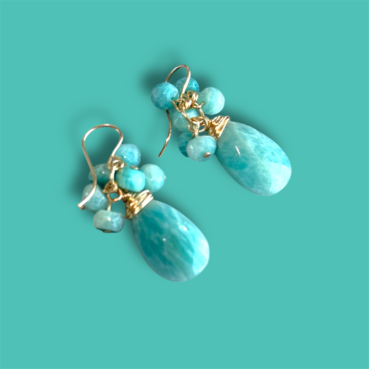 Amazonite cluster Earring