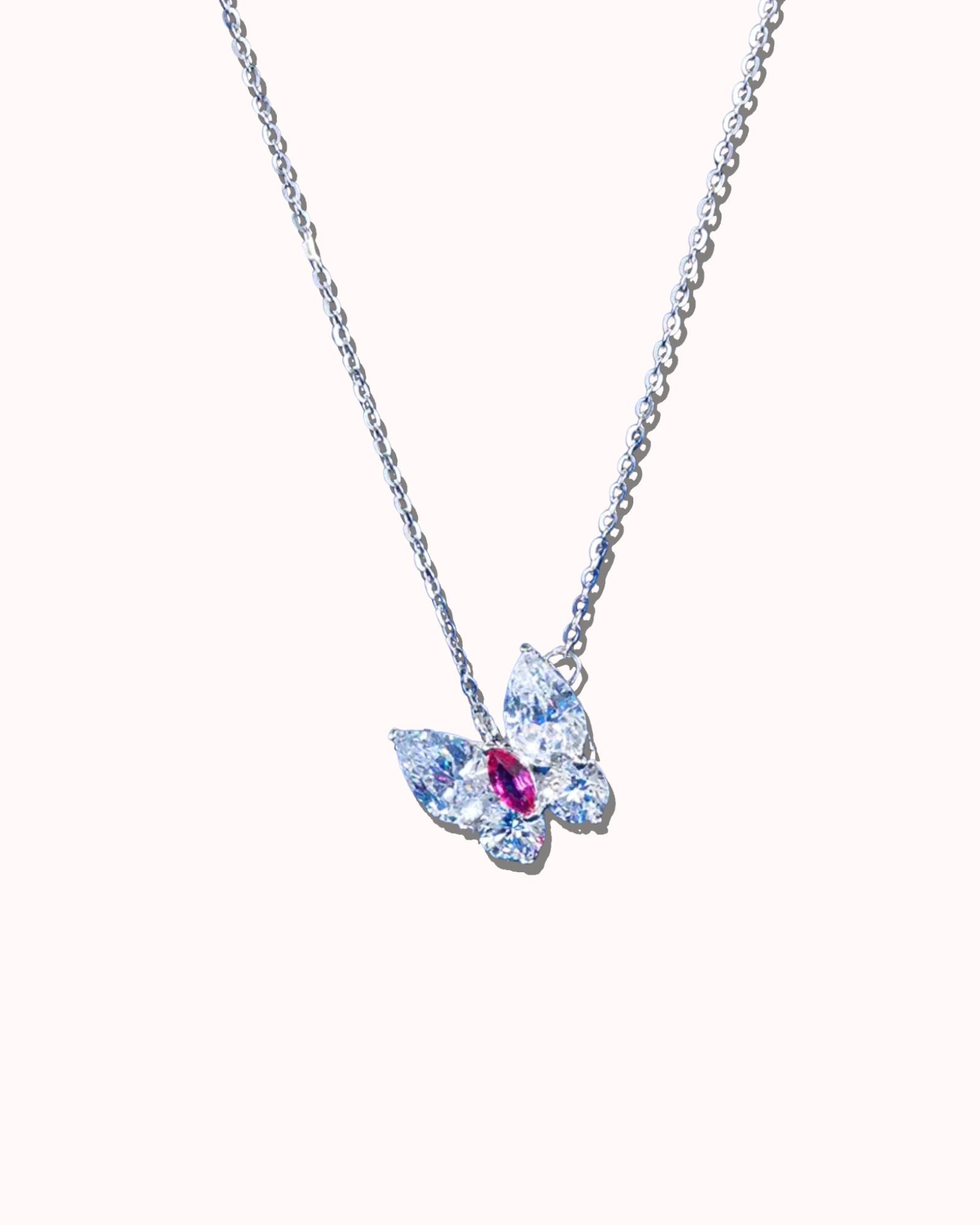 Ruby Butterfly Necklace