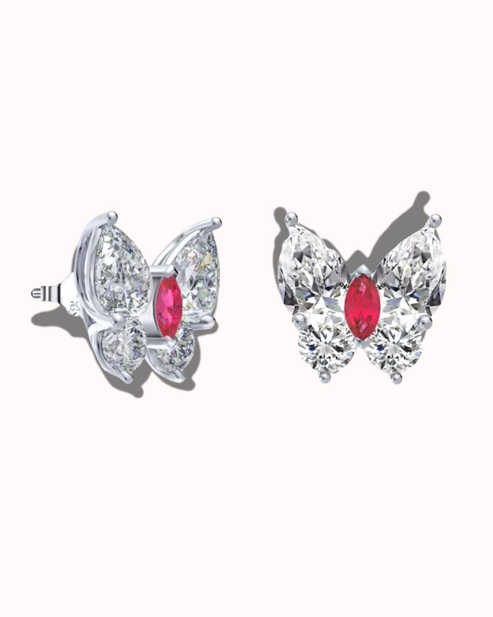 Ruby Butterfly Earring