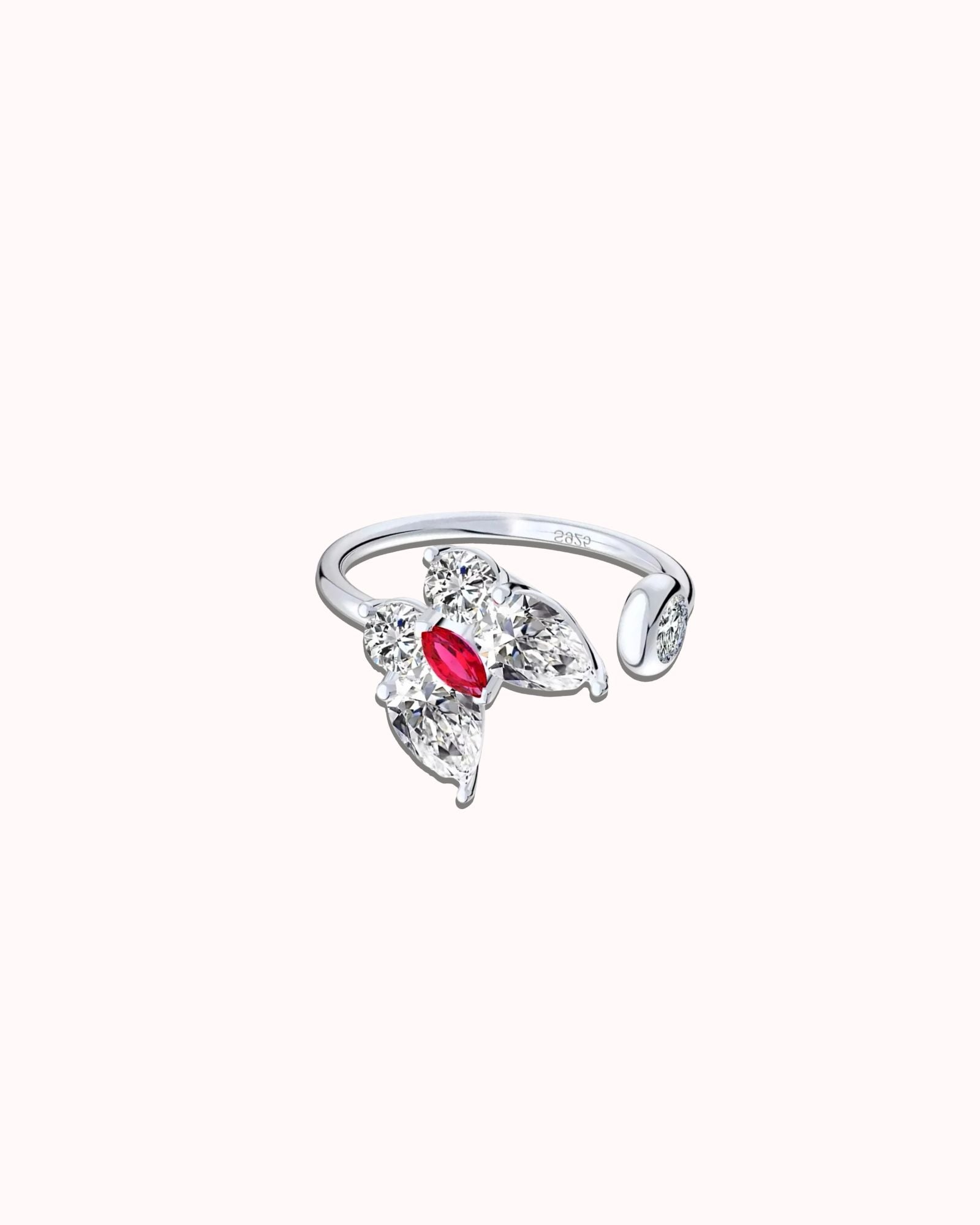 Ruby Butterfly Open Ring