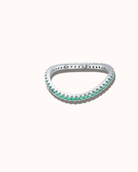 Emerald Glow Eternity Band in Silver
