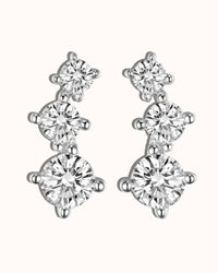 Elegant rhombus stud earrings in Silver with sparkling diamonds to enhance your style.
