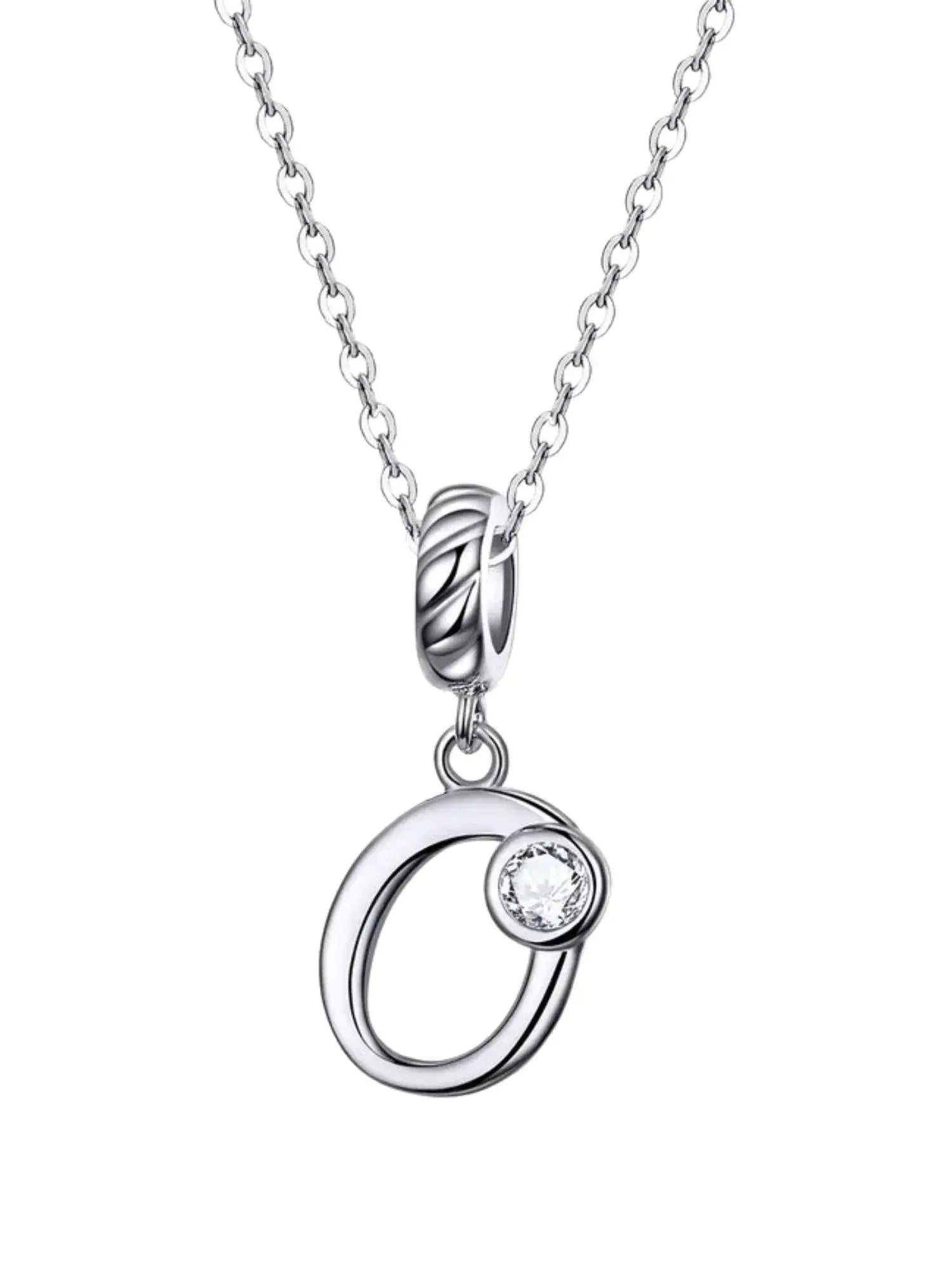 Elegant letter charm necklace in 925 sterling silver with AAAA zircon, perfect for personalizing outfits or as a thoughtful gift.
