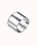 Silver ring on a white background