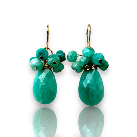 Amazonite cluster Earring