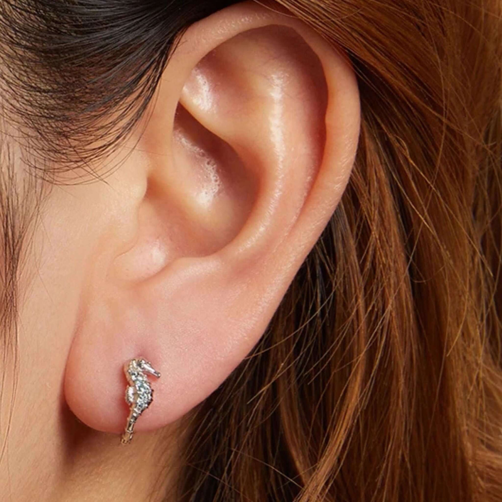 Seahorse Huggy Hoops Earring