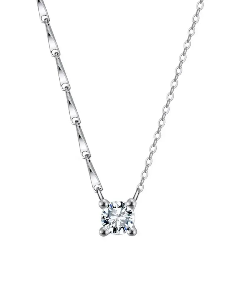 Elegant bling pendant necklace with cubic zirconia, 18k gold plated over 925 sterling silver cable chain.