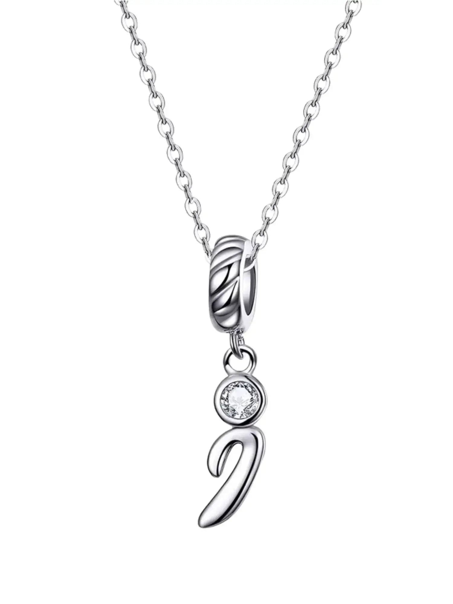 Elegant Letter Charm Necklace featuring a sparkling zircon pendant, crafted from 925 sterling silver, ideal for personalized gifting.