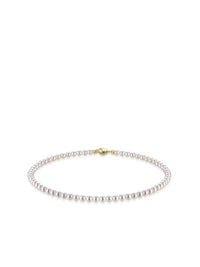 White Pearl Vintage Choker Necklace made of 925 sterling silver, featuring elegant pearls and a timeless design.